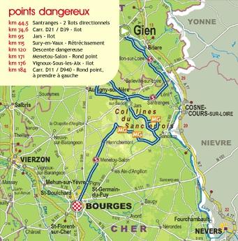 Streckenverlauf Paris-Bourges 2012