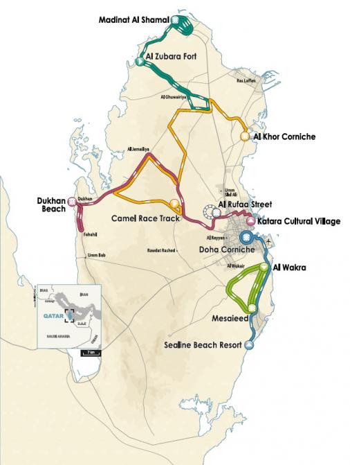 Streckenverlauf Tour of Qatar 2013