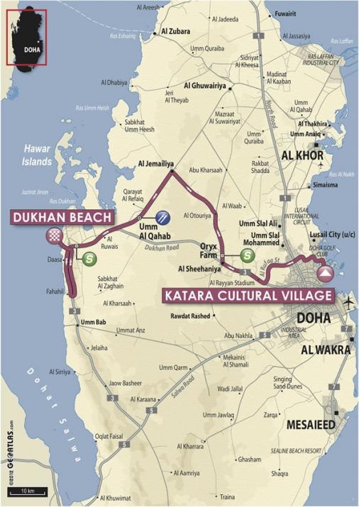 Streckenverlauf Tour of Qatar 2013 - Etappe 1
