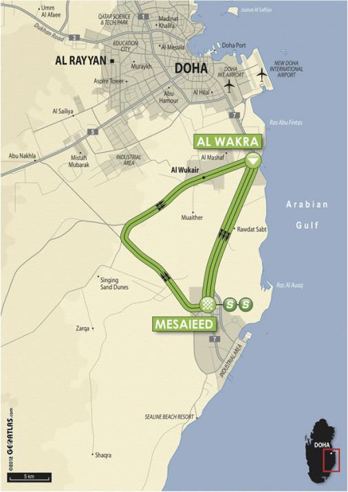 Streckenverlauf Tour of Qatar 2013 - Etappe 3