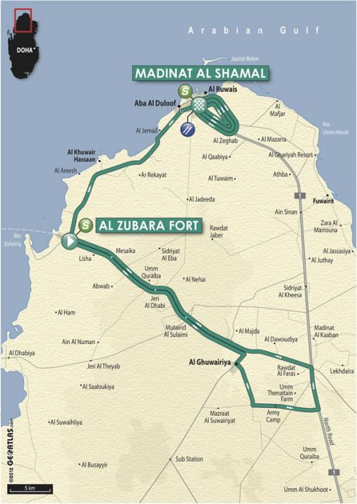 Streckenverlauf Tour of Qatar 2013 - Etappe 5