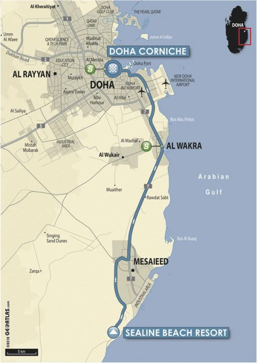 Streckenverlauf Tour of Qatar 2013 - Etappe 6