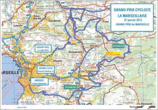 Vorschau 34. Grand Prix Cycliste la Marseillaise 2013 - Streckenkarte