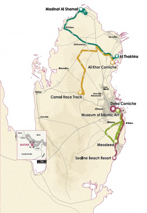 Streckenverlauf Ladies Tour of Qatar 2013