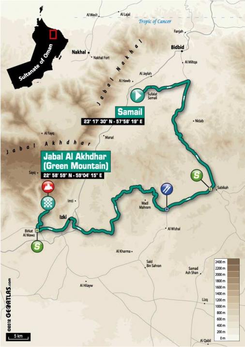 Streckenverlauf Tour of Oman 2013 - Etappe 4