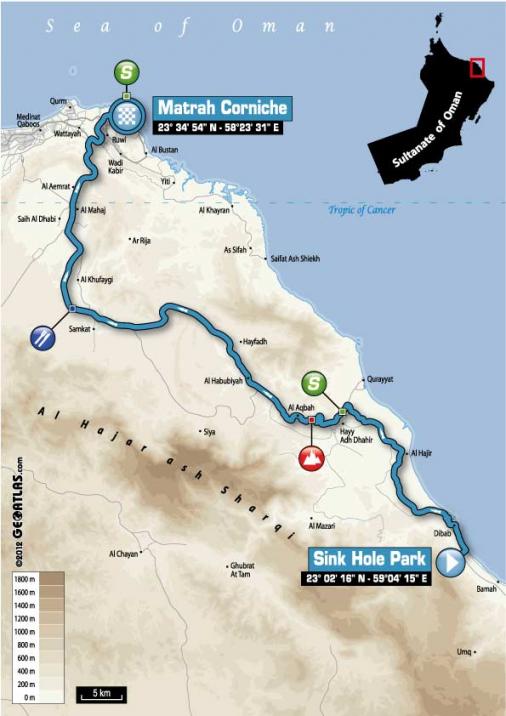 Streckenverlauf Tour of Oman 2013 - Etappe 6