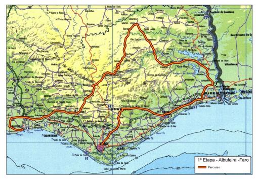 Streckenverlauf Volta ao Algarve 2013 - Etappe 1