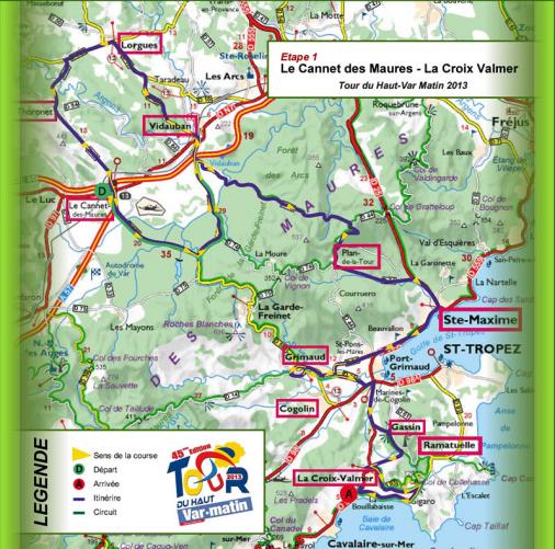 Streckenverlauf Tour Cycliste International du Haut Var-matin 2013 - Etappe 1