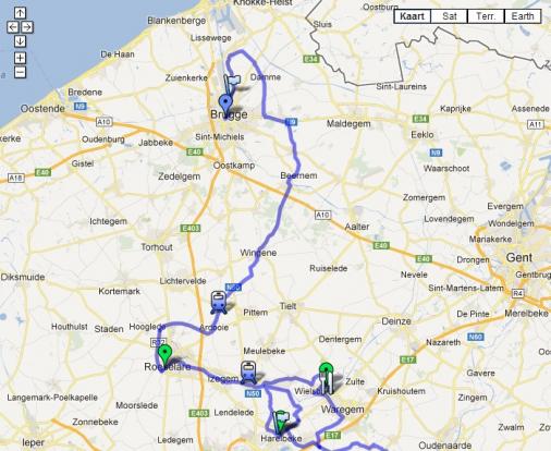 Streckenverlauf Driedaagse van West-Vlaanderen 2013 - Etappe 1