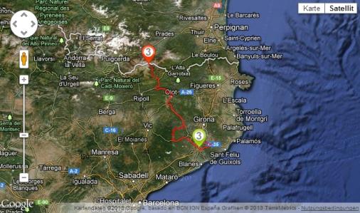 Streckenverlauf Volta Ciclista a Catalunya 2013 - Etappe 3