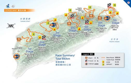 Streckenverlauf Tour de Taiwan 2013