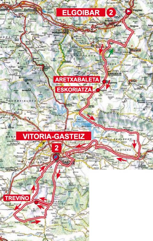Streckenverlauf Vuelta Ciclista al Pais Vasco 2013 - Etappe 2