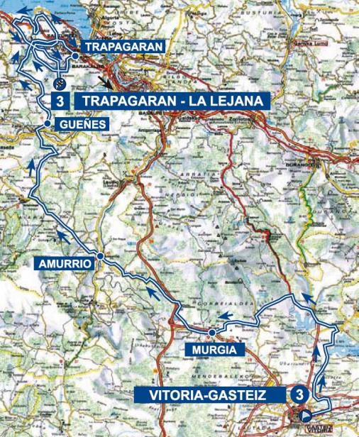 Streckenverlauf Vuelta Ciclista al Pais Vasco 2013 - Etappe 3