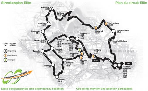 Streckenverlauf Rund um den Finanzplatz Eschborn-Frankfurt 2013