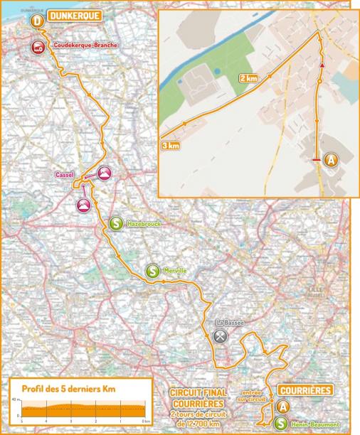 Streckenverlauf 4 Jours de Dunkerque / Tour du Nord-pas-de-Calais 2013 - Etappe 1