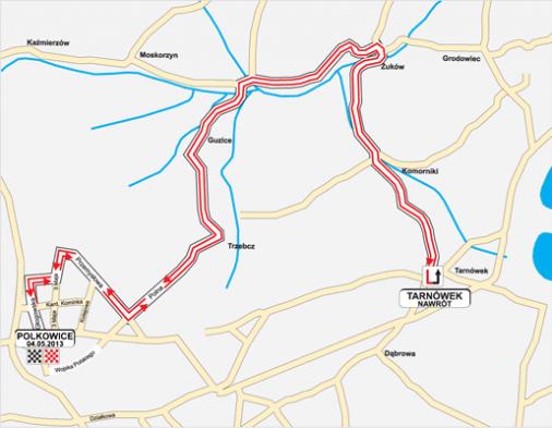 Streckenverlauf Szlakiem Grodw Piastowskich 2013 - Etappe 2
