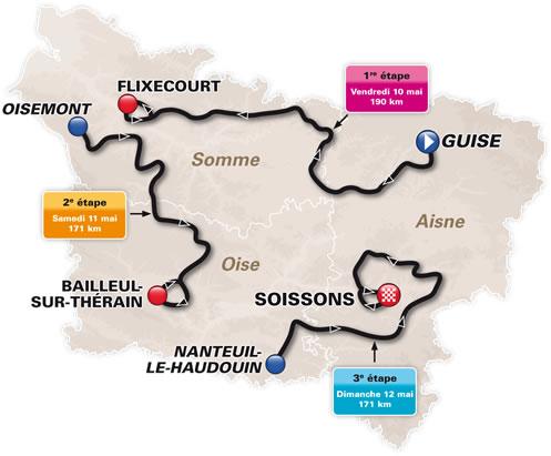 Streckenverlauf Tour de Picardie 2013