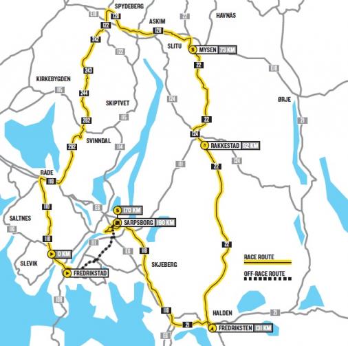 Streckenverlauf Glava Tour of Norway 2013 - Etappe 1