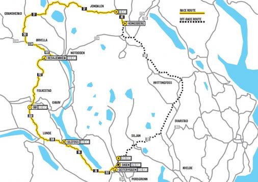 Streckenverlauf Glava Tour of Norway 2013 - Etappe 2