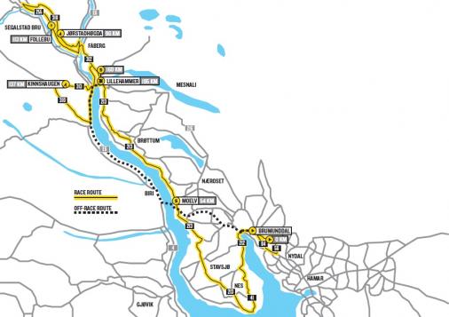 Streckenverlauf Glava Tour of Norway 2013 - Etappe 4