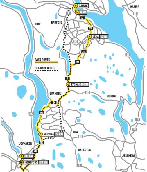 Streckenverlauf Glava Tour of Norway 2013 - Etappe 5