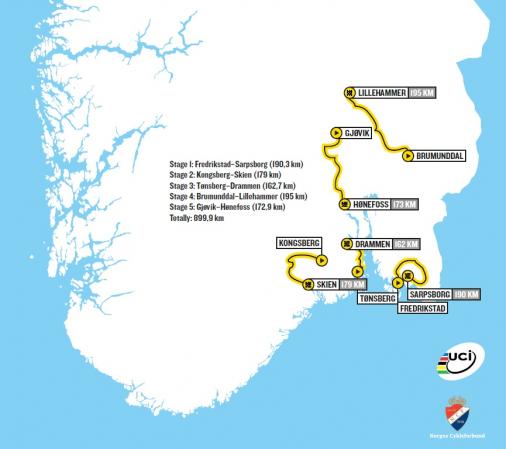 Streckenverlauf Glava Tour of Norway 2013