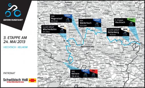 Streckenverlauf Bayern-Rundfahrt 2013 - Etappe 3