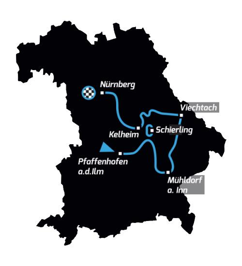 Streckenverlauf Bayern-Rundfahrt 2013
