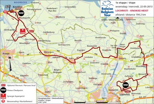 Streckenverlauf Tour de Belgique - Ronde van Belgi - Tour of Belgium 2013 - Etappe 1