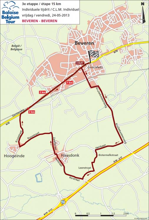 Streckenverlauf Tour de Belgique - Ronde van Belgi - Tour of Belgium 2013 - Etappe 3