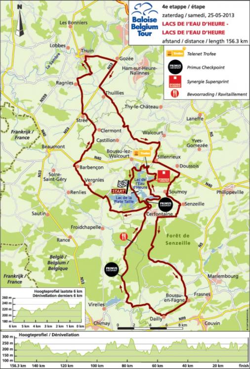 Streckenverlauf Tour de Belgique - Ronde van Belgi - Tour of Belgium 2013 - Etappe 4