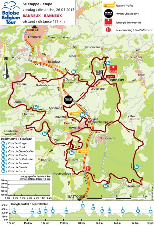 Streckenverlauf Tour de Belgique - Ronde van Belgi - Tour of Belgium 2013 - Etappe 5
