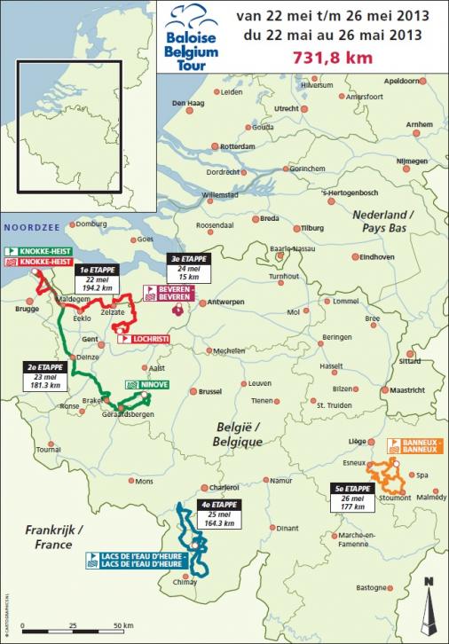 Streckenverlauf Tour de Belgique - Ronde van Belgi - Tour of Belgium 2013