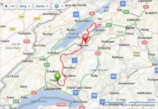 Streckenverlauf Tour du Pays de Vaud 2013 - Etappe 1
