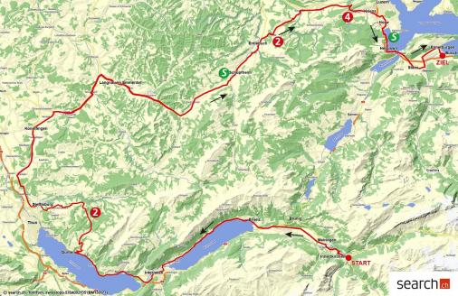 Streckenverlauf Tour de Suisse 2013 - Etappe 4