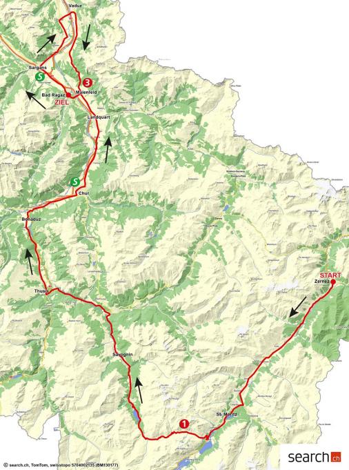 Streckenverlauf Tour de Suisse 2013 - Etappe 8