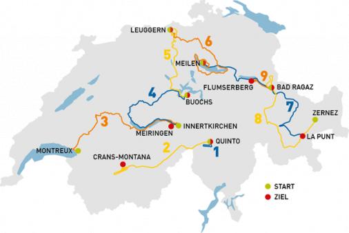 Streckenverlauf Tour de Suisse 2013