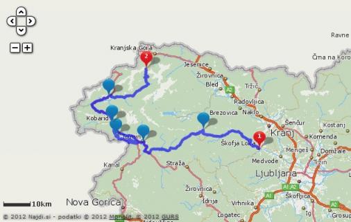 Streckenverlauf Tour de Slovnie 2013 - Etappe 3