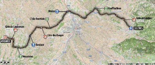 Streckenverlauf Route du Sud - la Dpche du Midi 2013 - Etappe 1