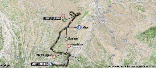 Streckenverlauf Route du Sud - la Dpche du Midi 2013 - Etappe 4