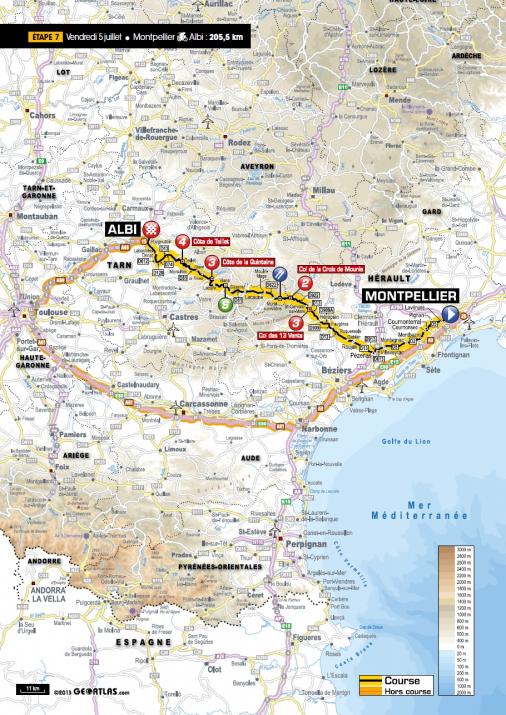 Streckenverlauf Tour de France 2013 - Etappe 7