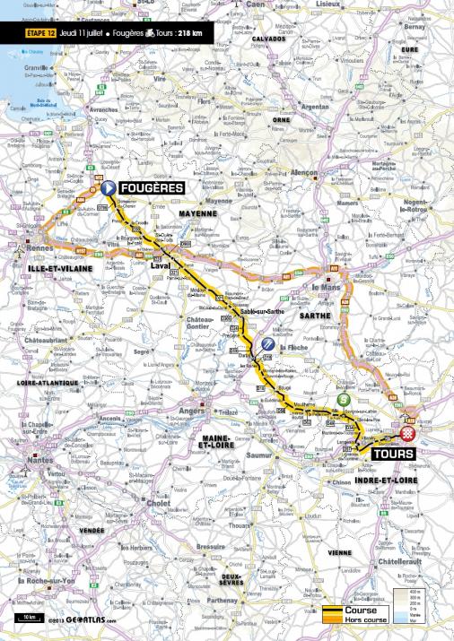 Streckenverlauf Tour de France 2013 - Etappe 12