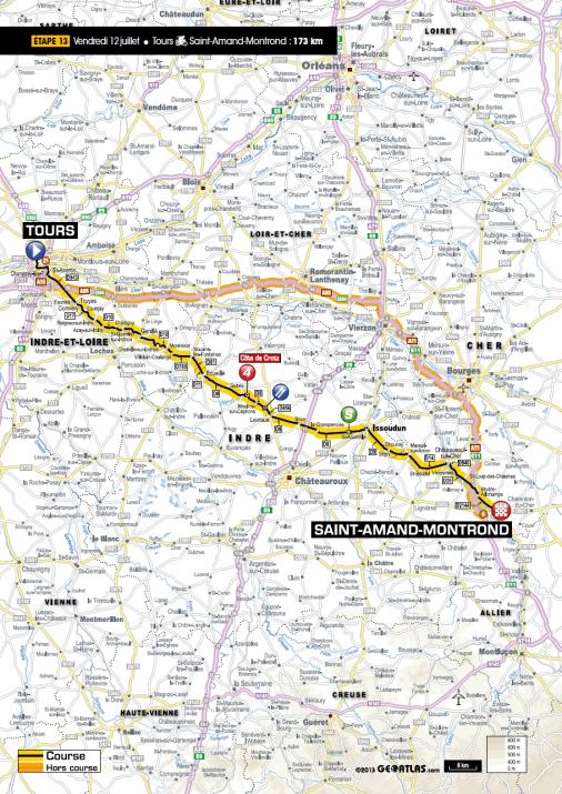 Streckenverlauf Tour de France 2013 - Etappe 13