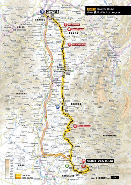 Streckenverlauf Tour de France 2013 - Etappe 15