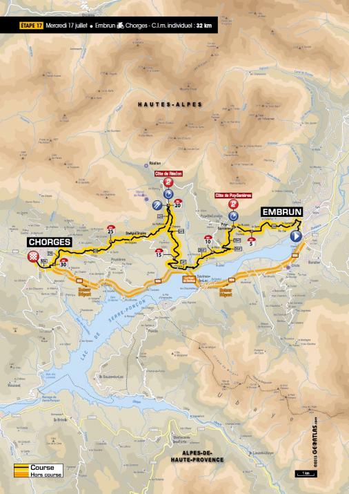 Streckenverlauf Tour de France 2013 - Etappe 17