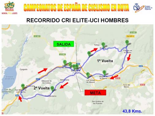 Streckenverlauf Nationale Meisterschaften 2013: Spanien - Einzelzeitfahren (Mnner Elite)