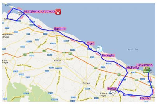 Streckenverlauf Giro dItalia Internazionale Femminile 2013 - Etappe 1