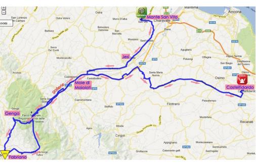 Streckenverlauf Giro dItalia Internazionale Femminile 2013 - Etappe 4