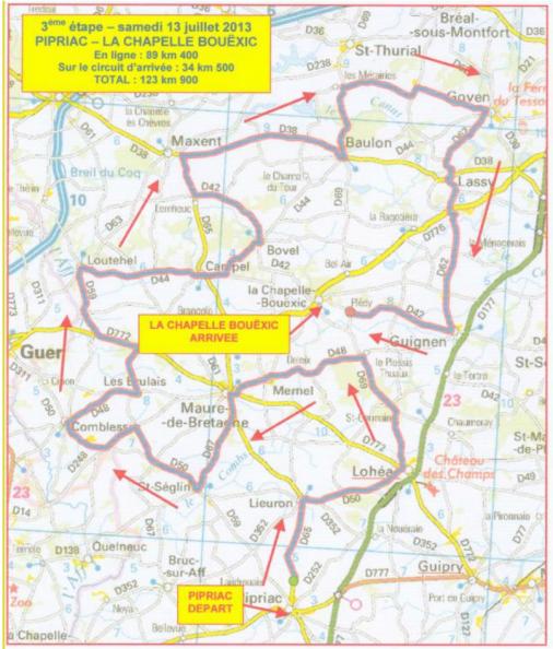Streckenverlauf Tour de Bretagne Fminin 2013 - Etappe 3