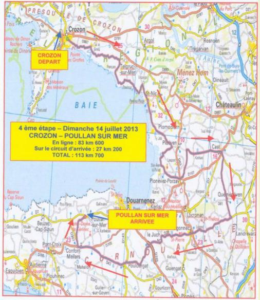 Streckenverlauf Tour de Bretagne Fminin 2013 - Etappe 4